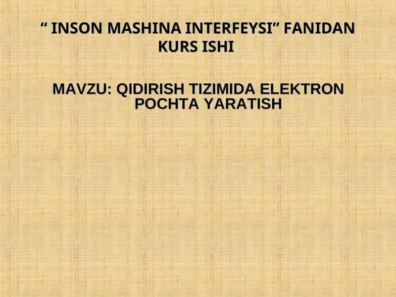 INSON MASHINA INTERFEYSI 1