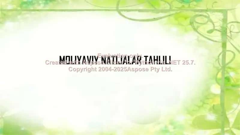 Moliyaviy natijalar tahlili 1