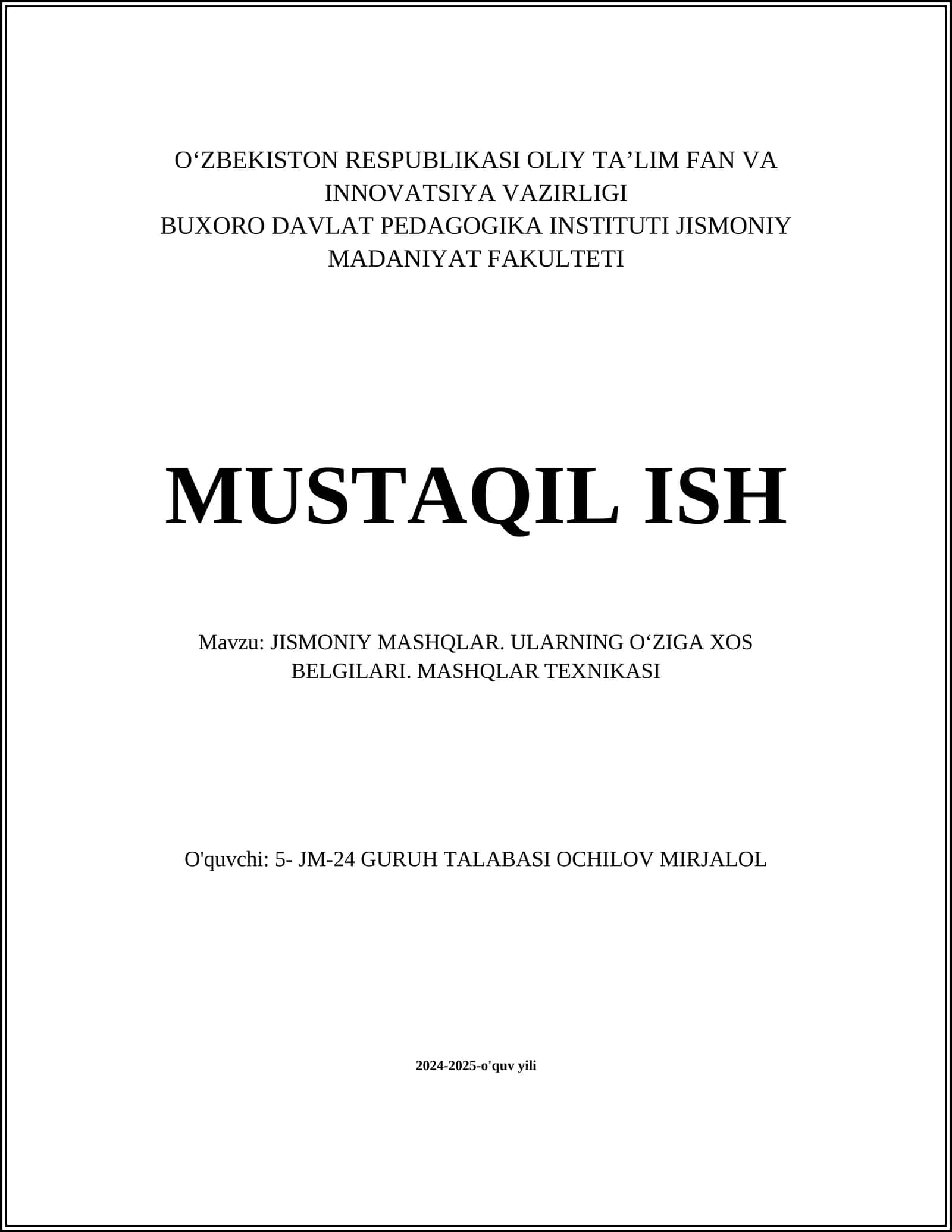 Jismoniy mashqlar 1