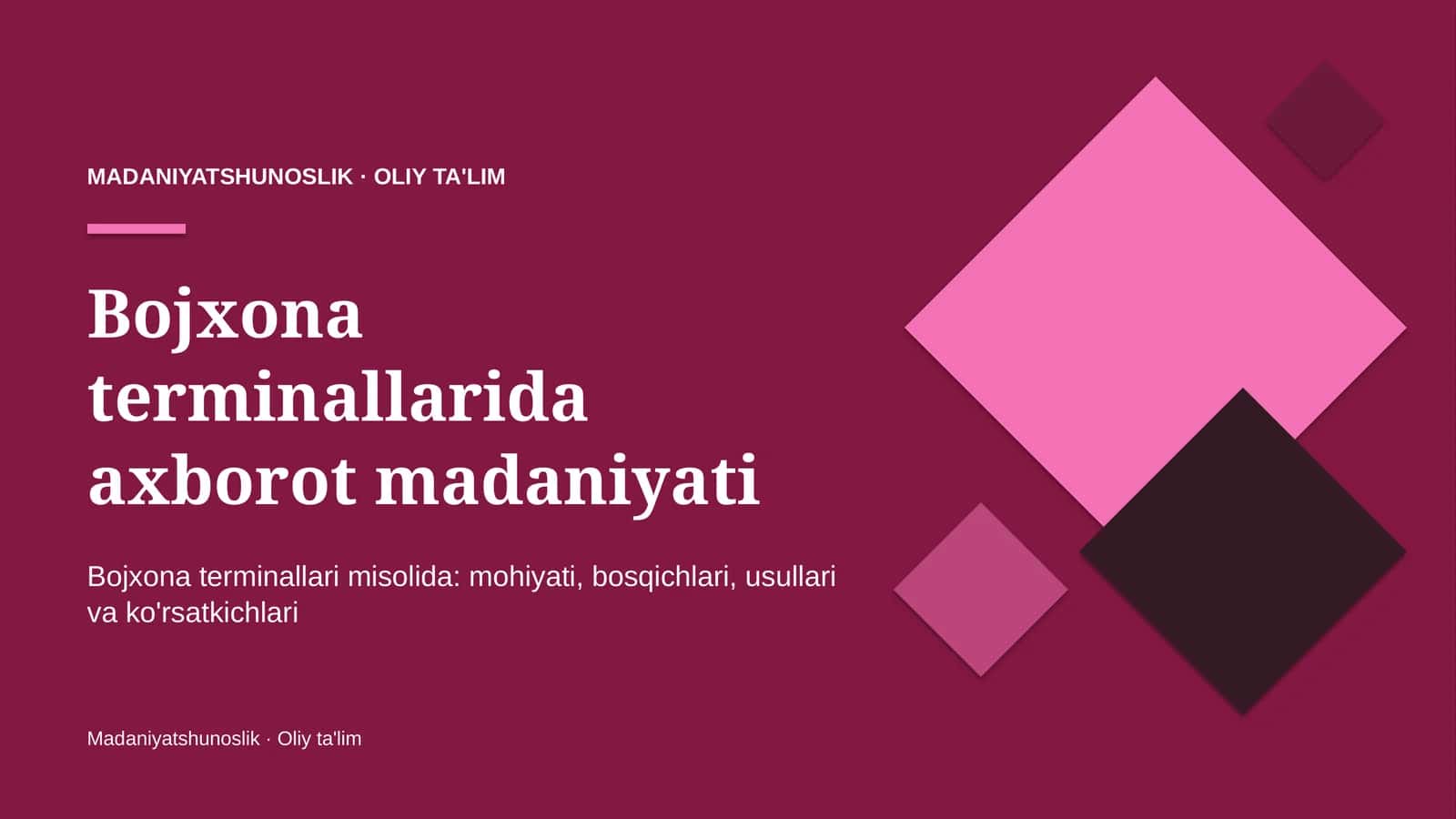 Bojxona terminallarida axborot madaniyati 1