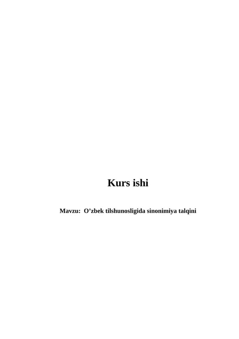 O’zbek tilshunosligida sinonimiya talqini 1