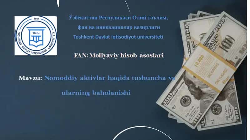 Nomoddiy aktivlar haqida tushuncha 1