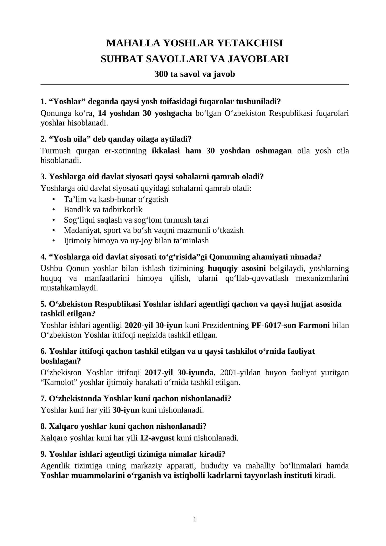 MAHALLA YOSHLAR YETAKCHISI 1