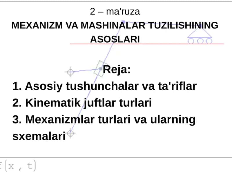 MEXANIZM VA MASHINALAR TUZILISHINING ASOSLARI 1