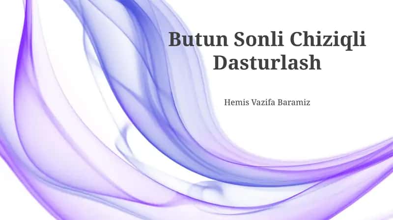 Butun Sonli Chiziqli Dasturlash 1