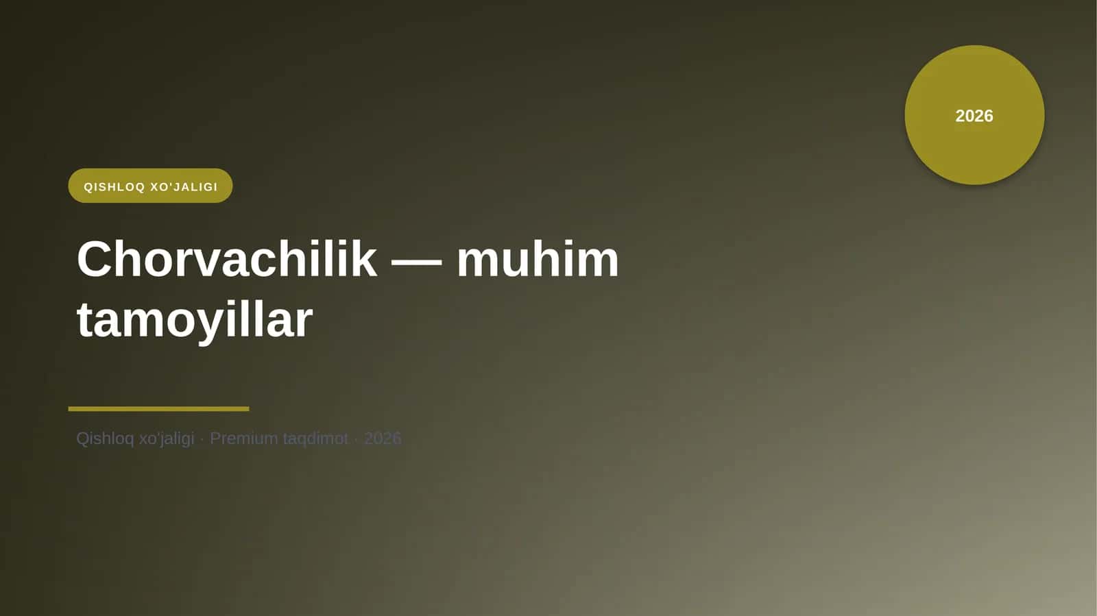 Chorvachilik — muhim tamoyillar 1
