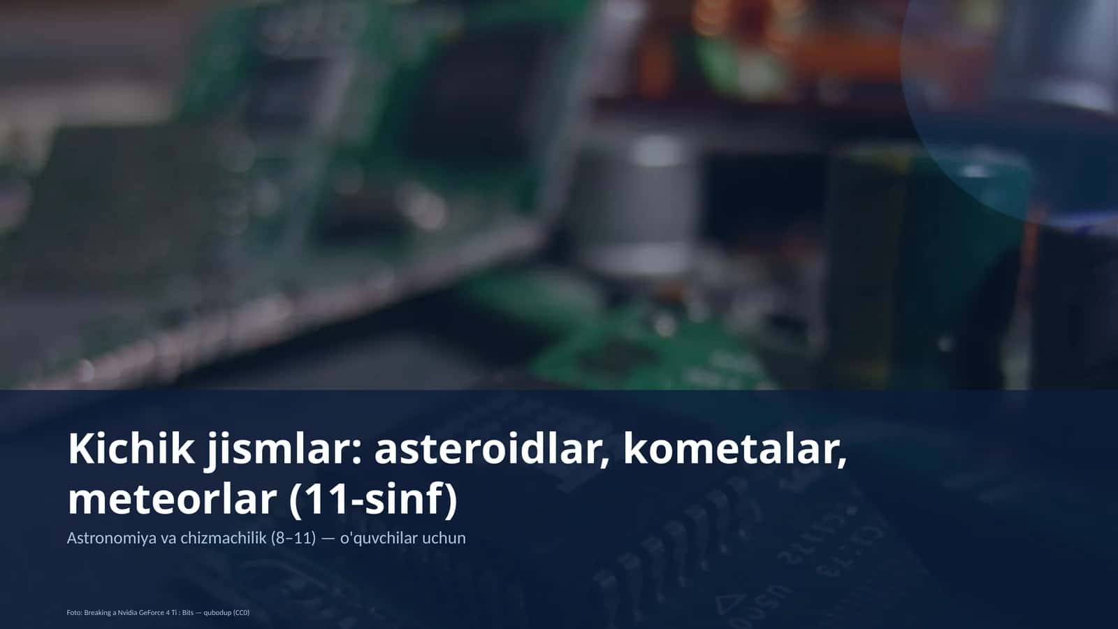 Astronomiya va chizmachilik (8–11) Dars rejasi 1