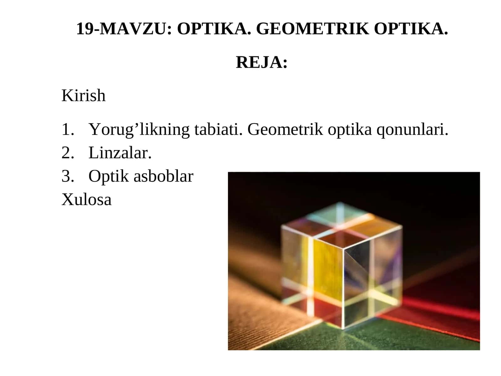 optika. geometrik optika 1