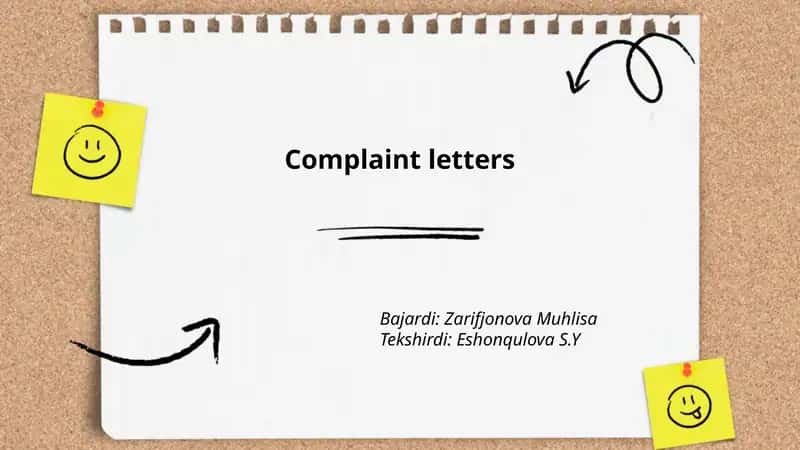 Complaint letters 1