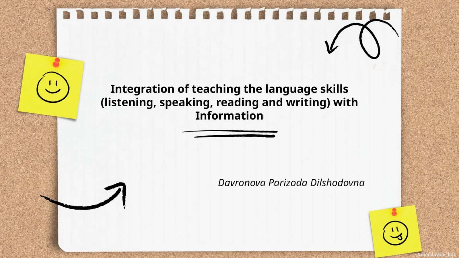 Integration of Teaching Language Skills with Information 1