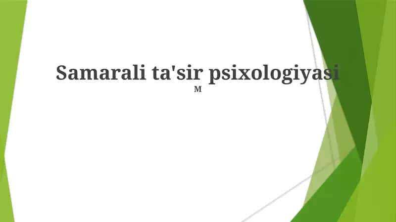 Samarali ta'sir psixologiyasi 1