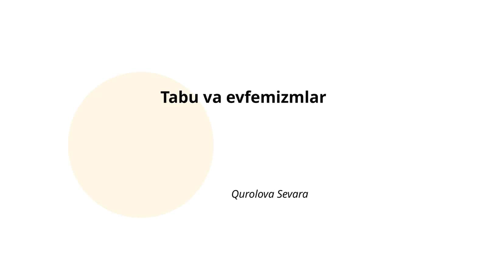 Tabu va evfemizmlar 1