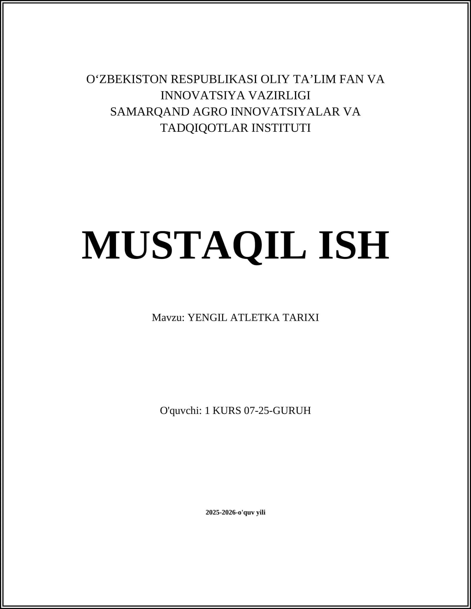 Yengil atletika tarixi 1