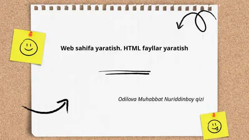 HTML fayllar yaratish 1