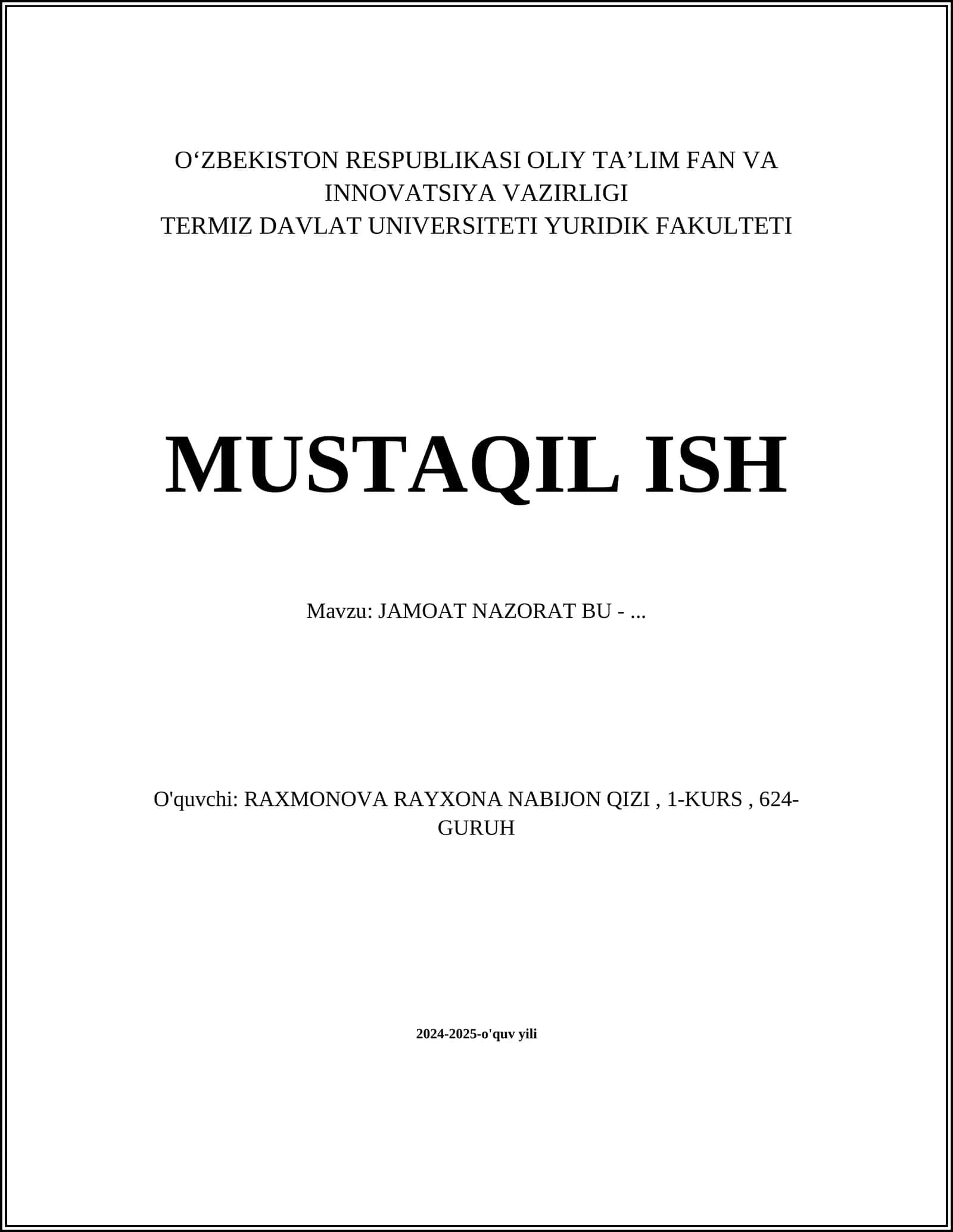 JAMOAT NAZORAT BU 1