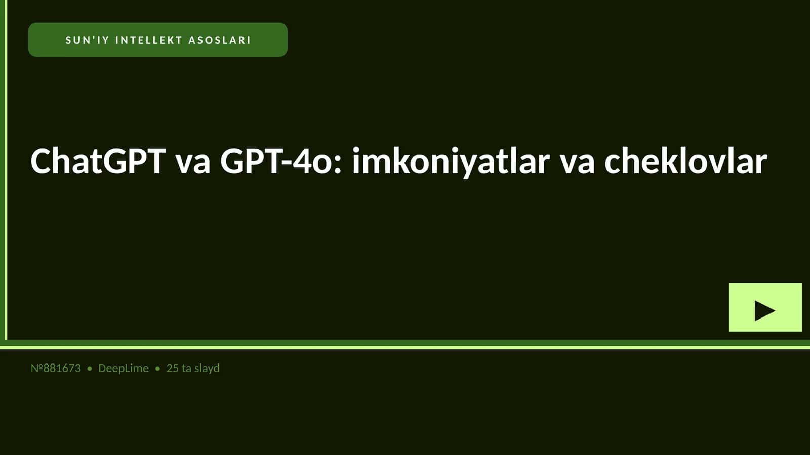 SUN'IY INTELLEKT ASOSLARI 1