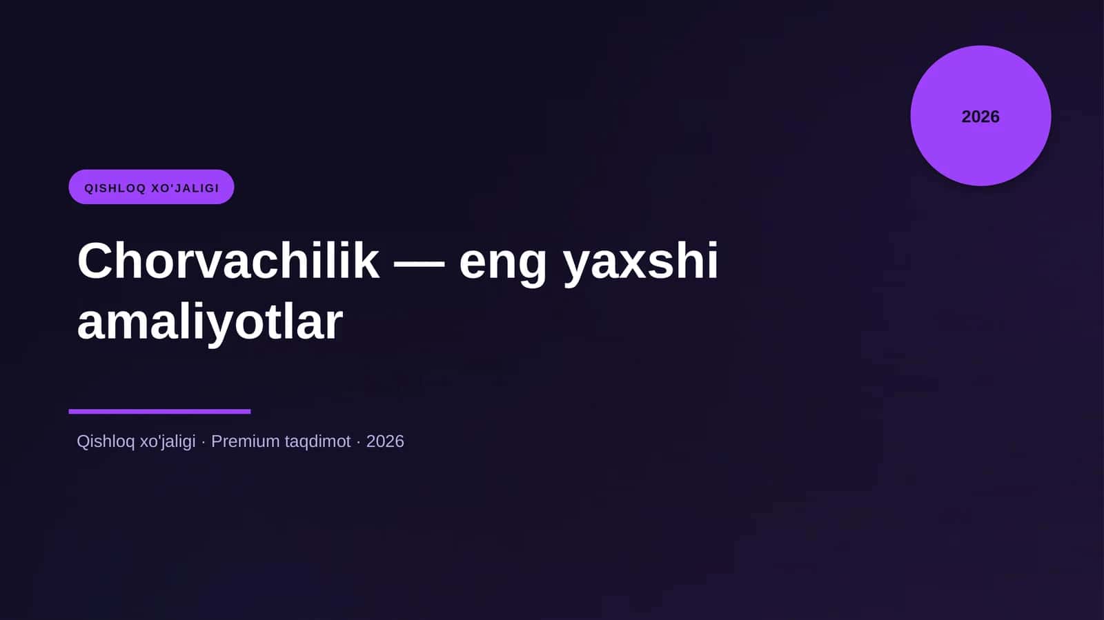 Chorvachilik — eng yaxshi amaliyotlar 1