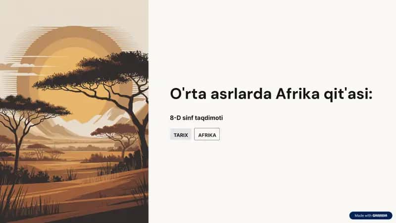 Afrika qit'asi o'rta asrlarda 1