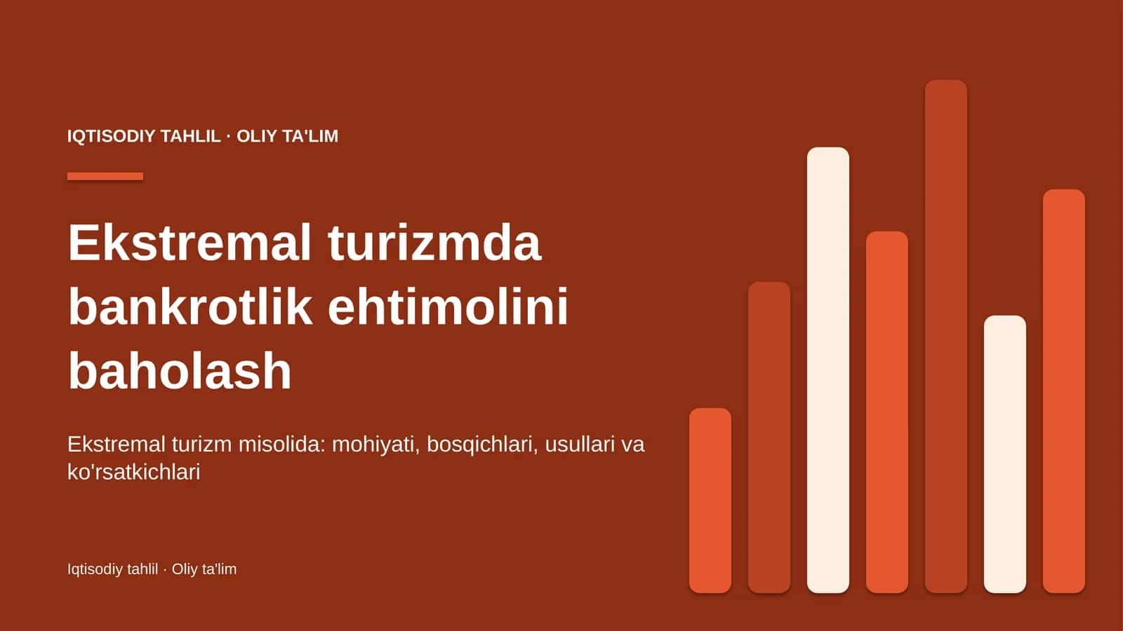 Ekstremal turizmda bankrotlik ehtimolini baholash 1