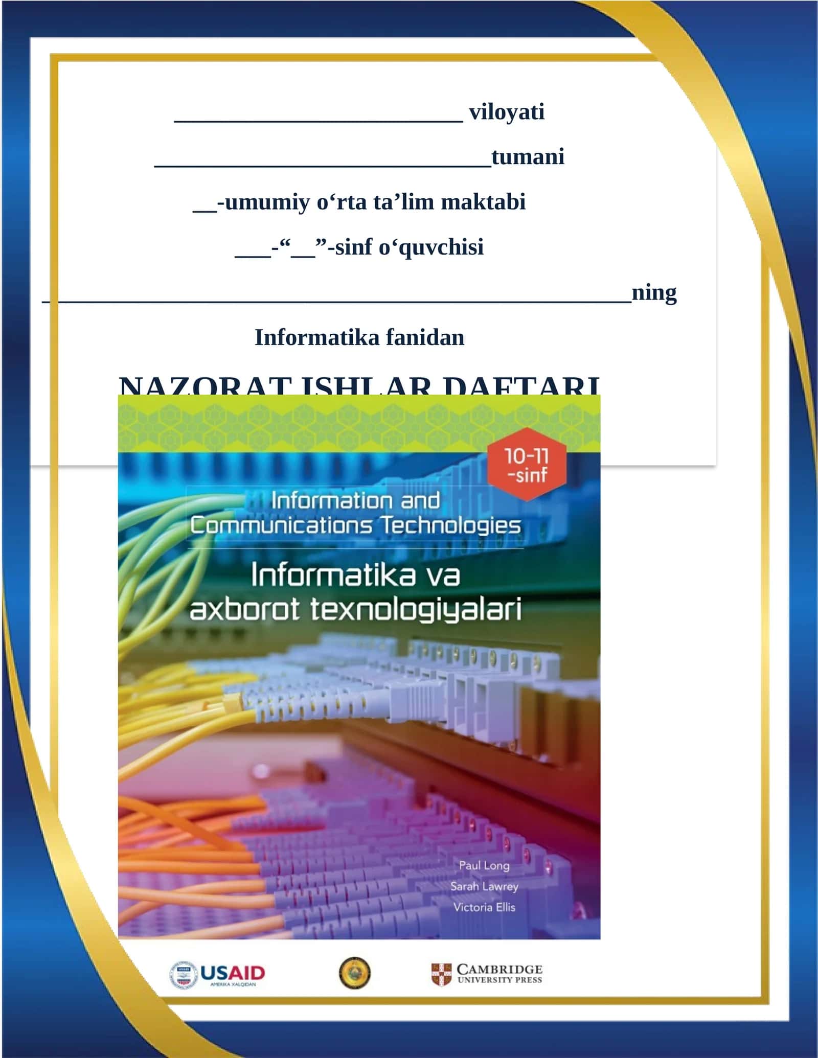 Informatika fanidan Nazorat Ishlari dafatari 1
