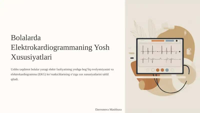 Bolalarda Elektrokardiogrammaning Yosh Xususiyatlari 1