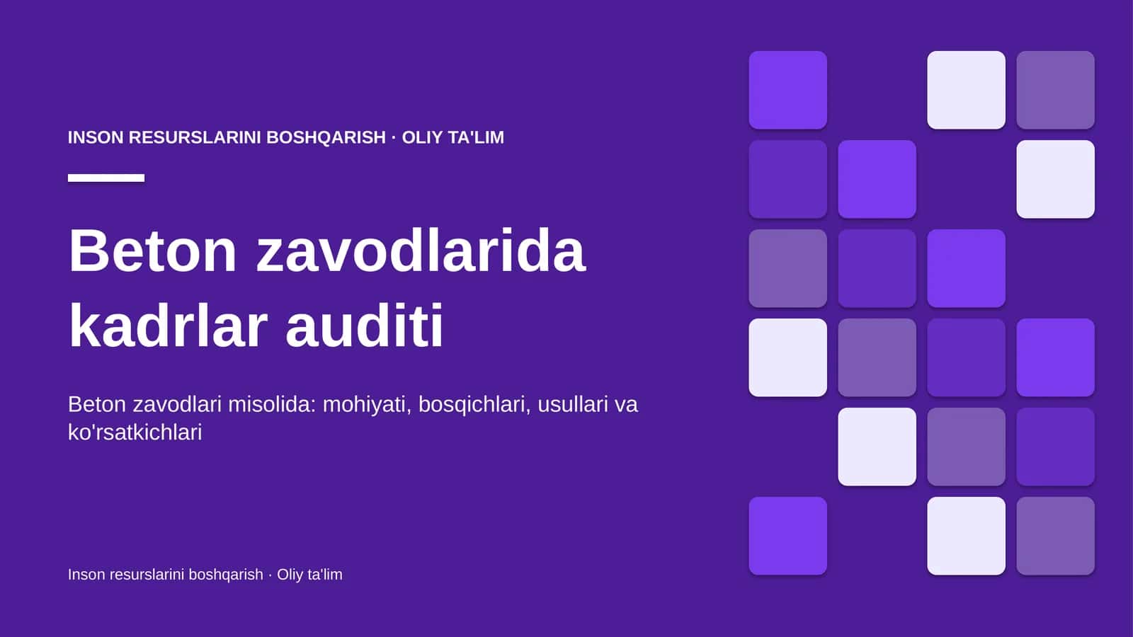 Beton zavodlarida kadrlar auditi 1