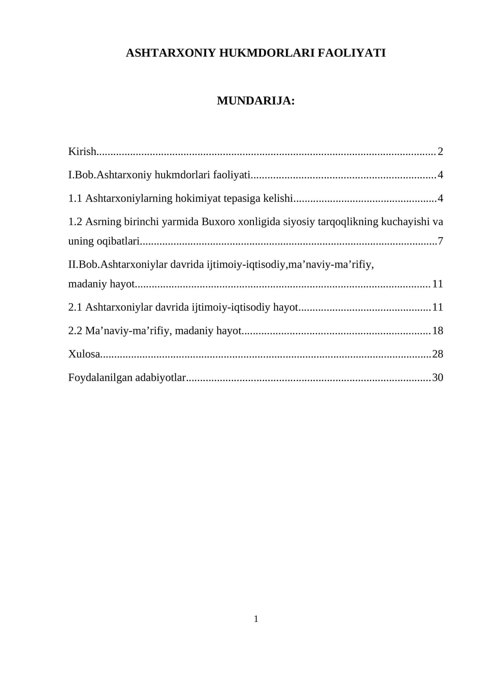 ASHTARXONIY HUKMDORLARI FAOLIYATI 1