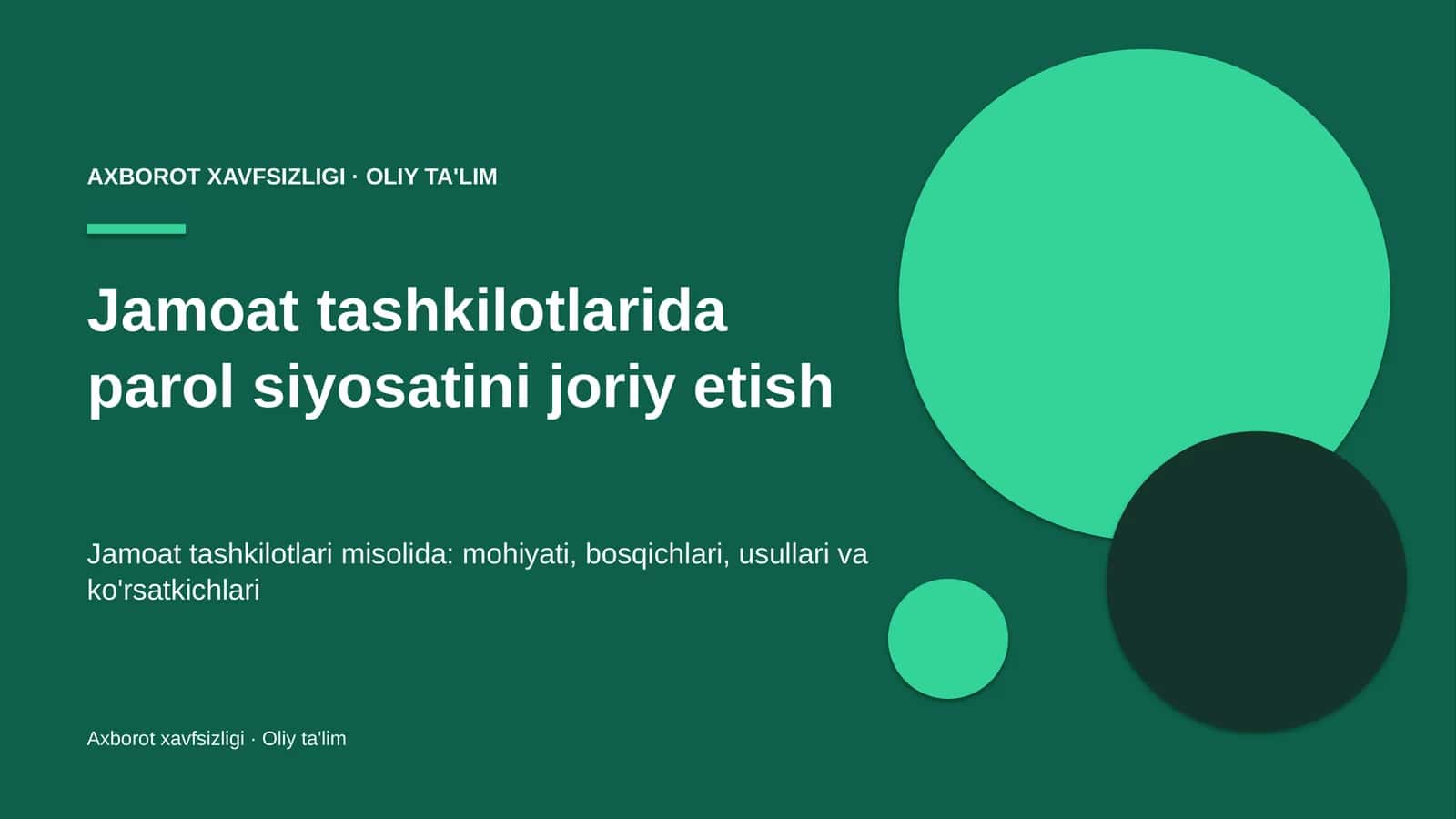 Jamoat tashkilotlarida parol siyosatini joriy etish 1