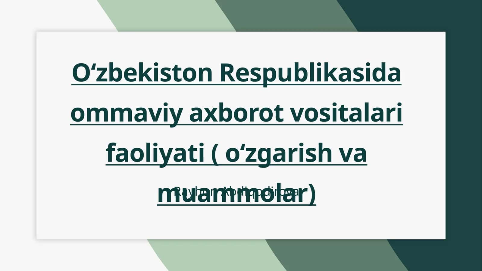 Oʻzbekiston OAV: Tarixiy Bosqichlar 1