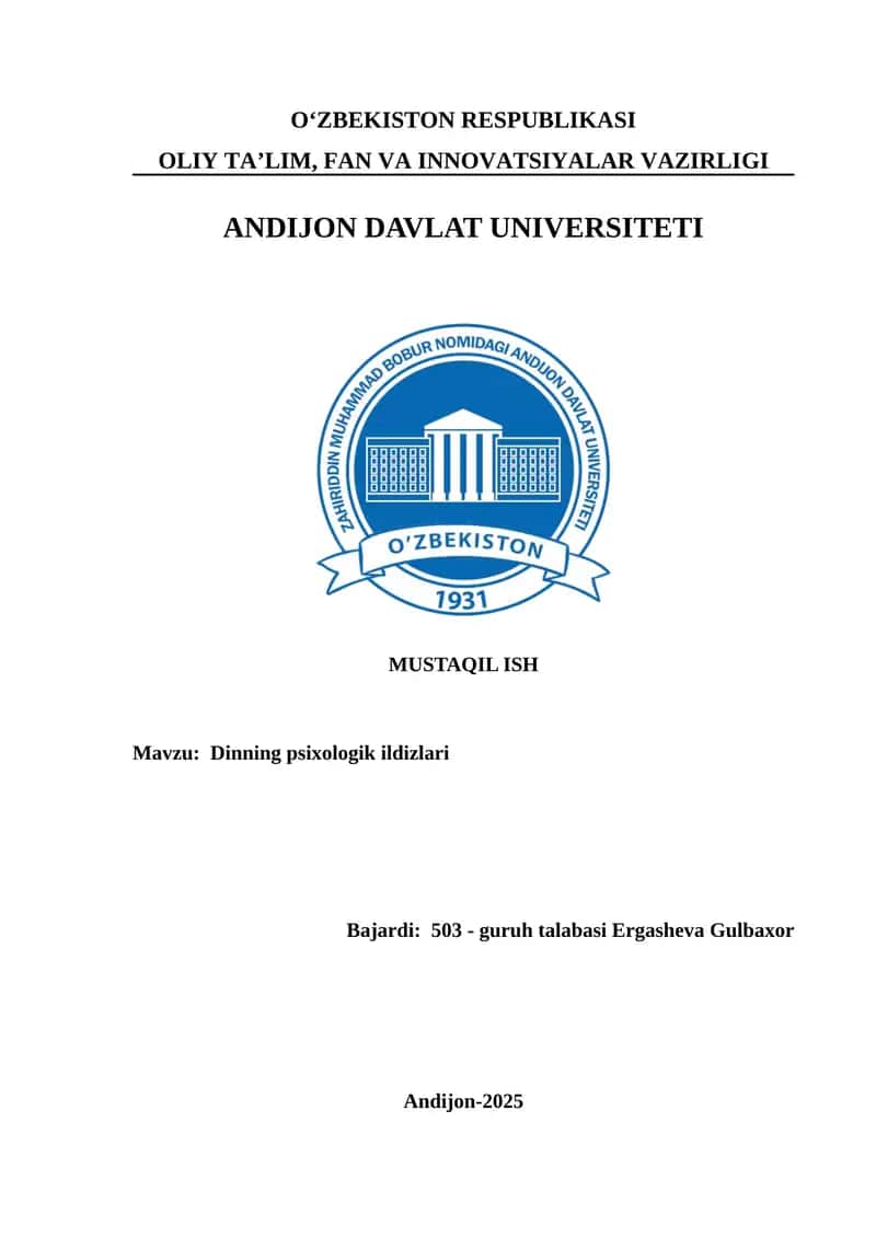 Dinning psixologik ildizlari 1