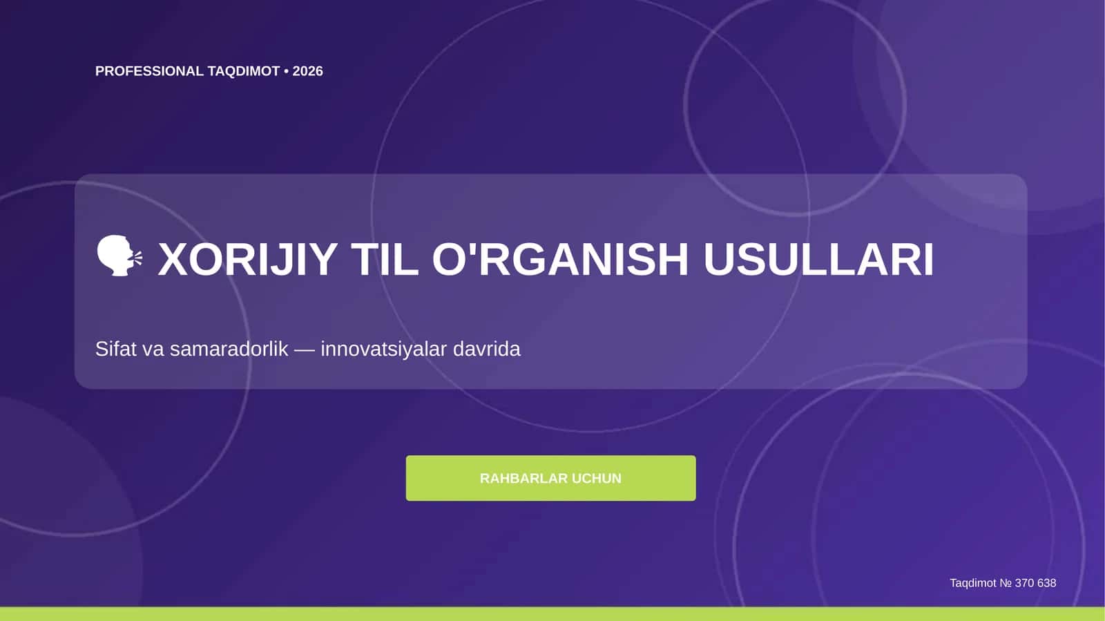 XORIJIY TIL O'RGANISH USULLARI 1