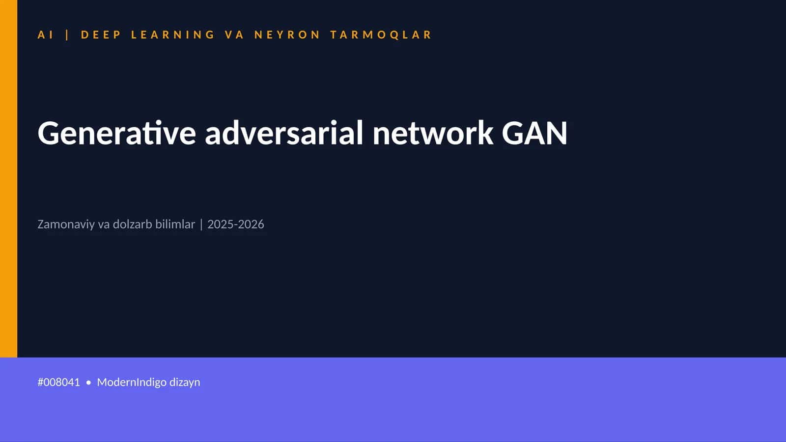 Generative adversarial network GAN 1