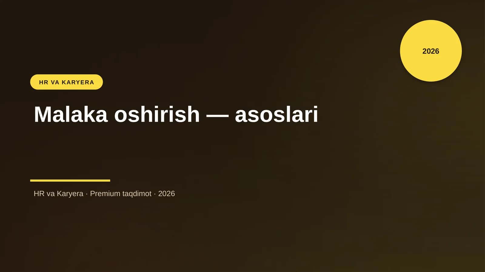 Malaka oshirish — asoslari 1