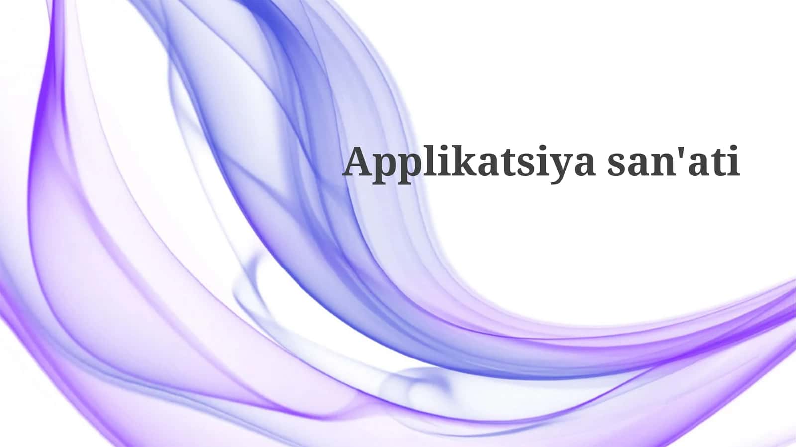 Applikatsiyasan'ati 1