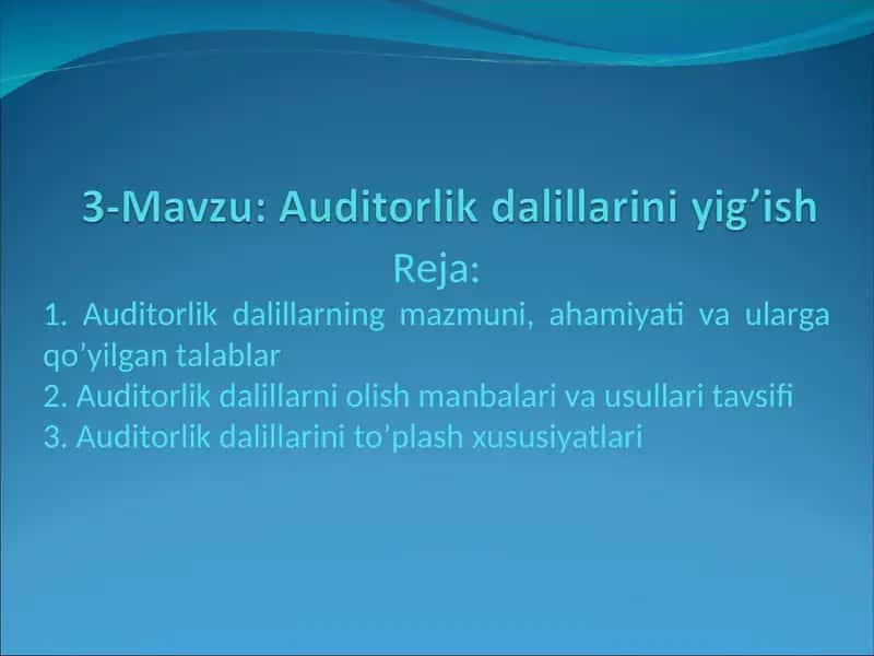 Auditorlik dalillarini yigʻish 2 1