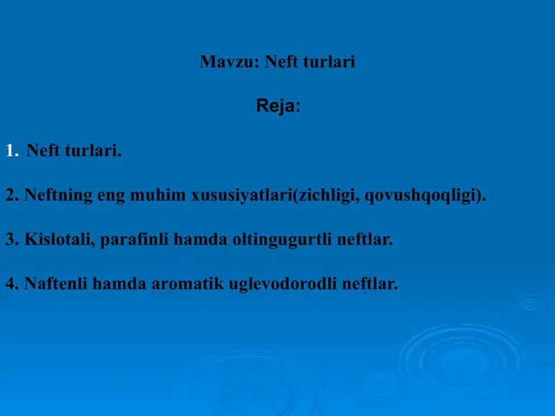 Neft turlari 1