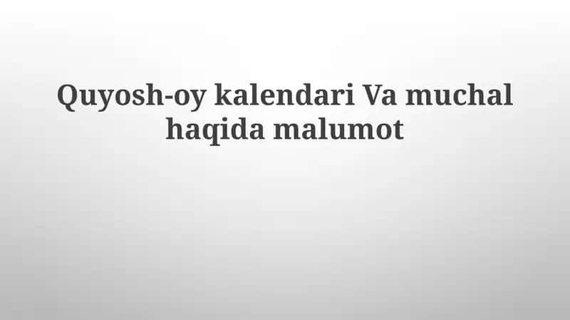 Quyosh-oy kalendari 1