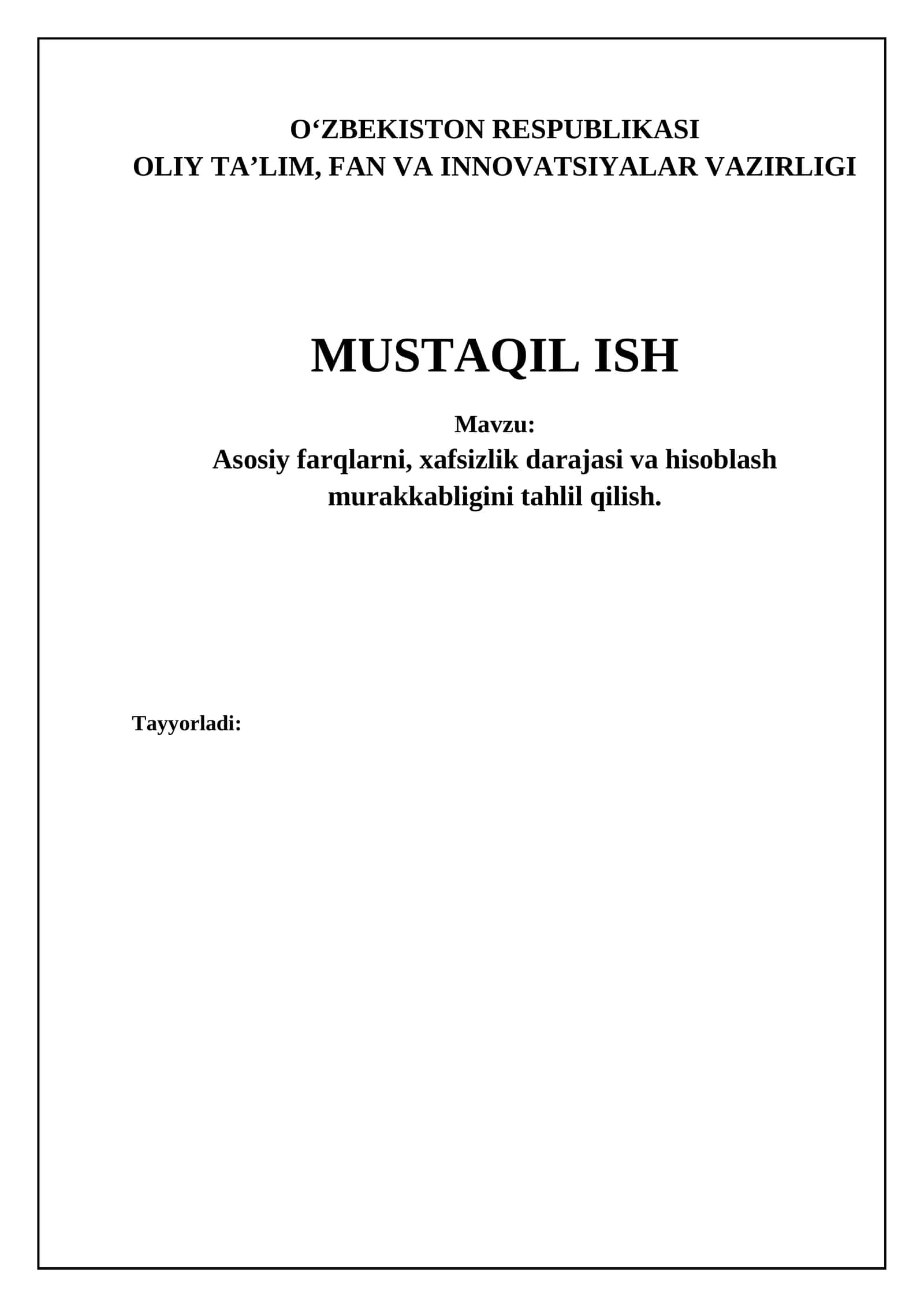 Shifrlash algoritmlari 1
