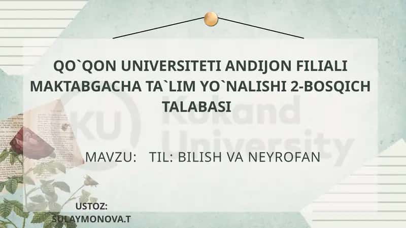 Bilish va Neyrofan 1