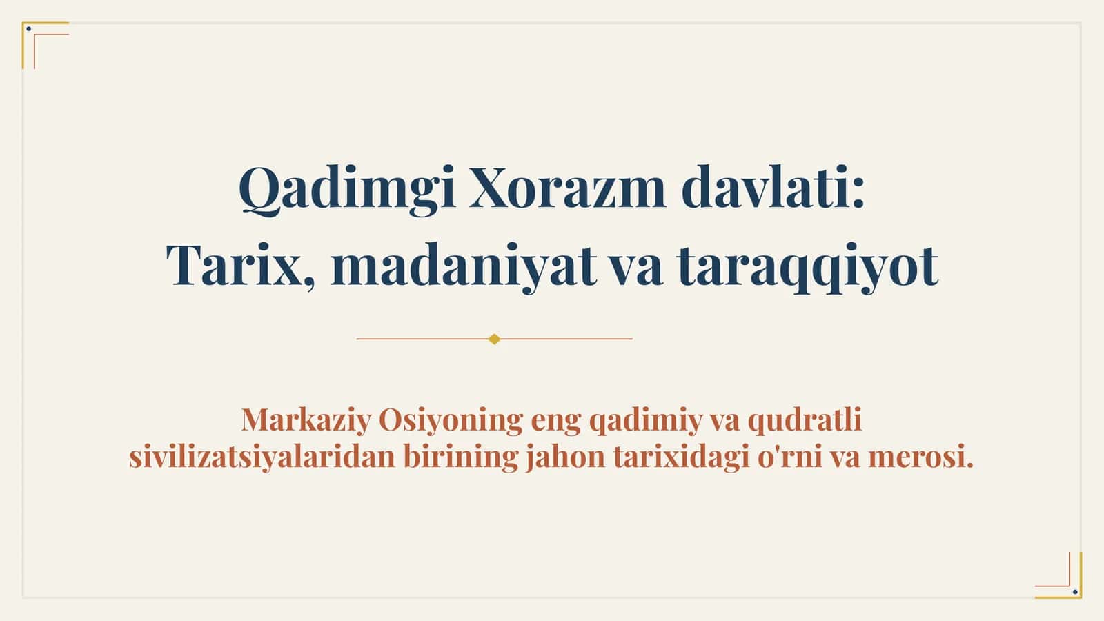 Qadimgi Xorazm davlati 1