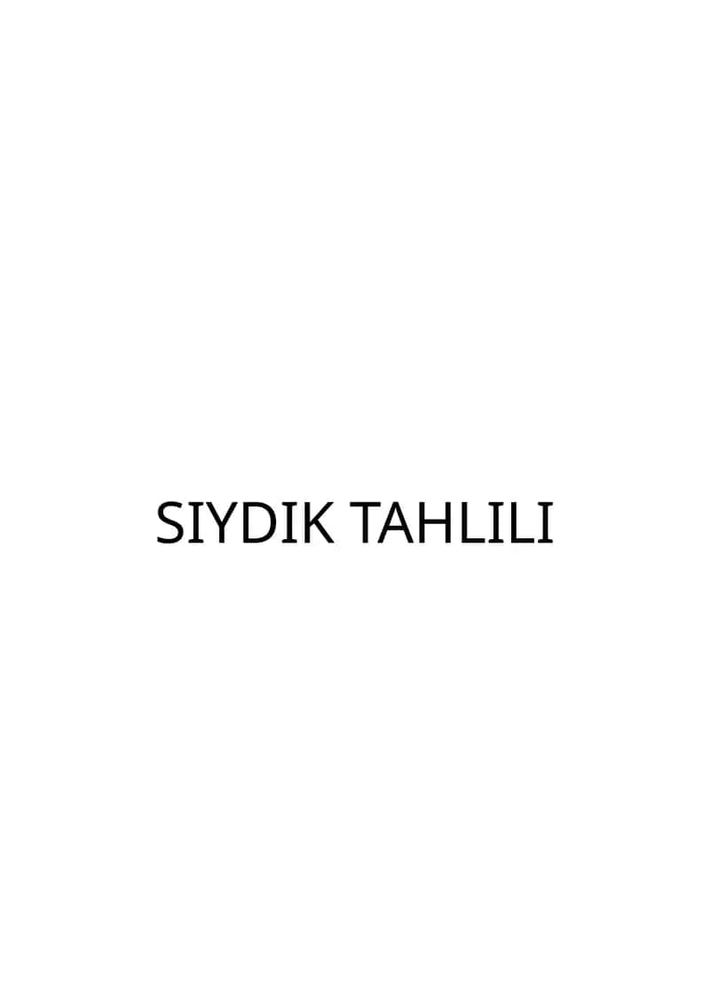 Siydik tahlili 1