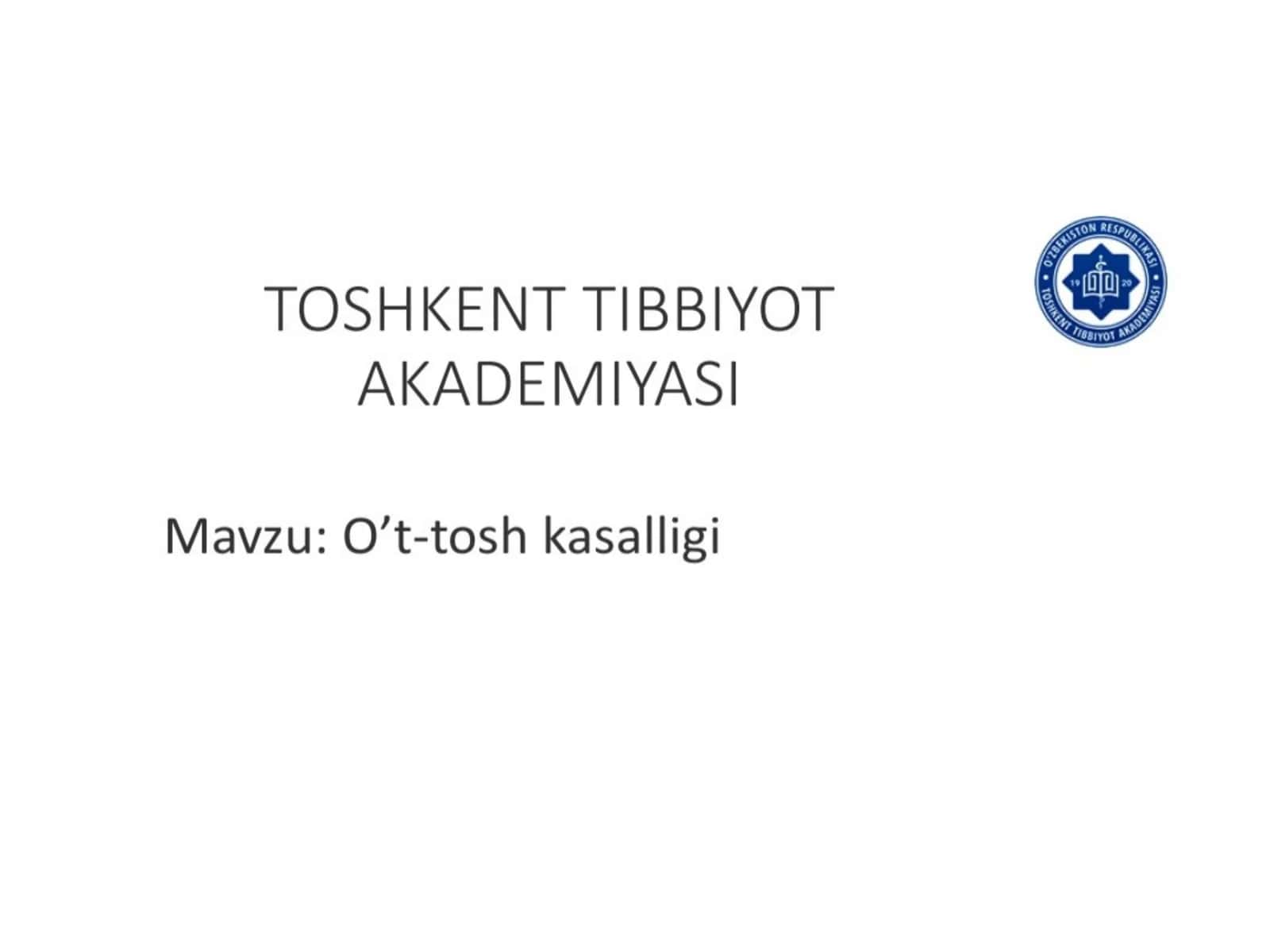 oʻt tosh kasalliklari 1