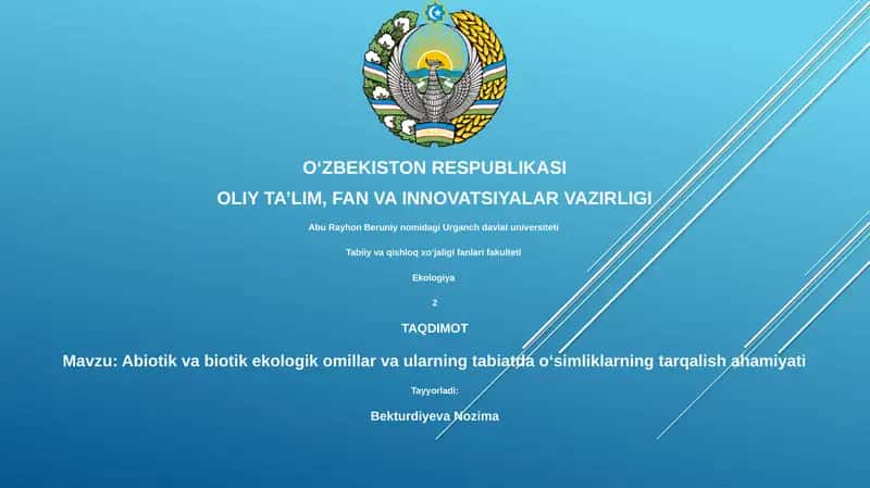 Abiotik va Biotik Ekologik Omillar 1