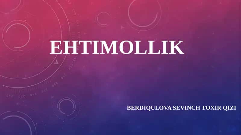 Ehtimollik 1