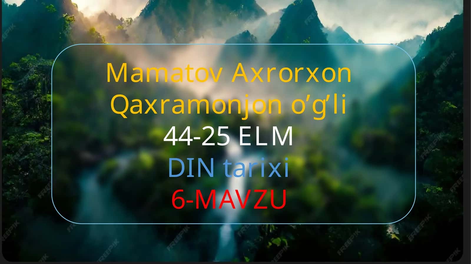 Islom dinining tarixi 1