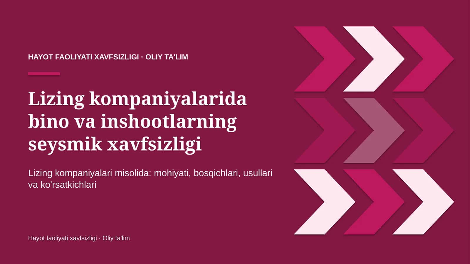 Lizing kompaniyalarida bino va inshootlarning seysmik xavfsizligi 1