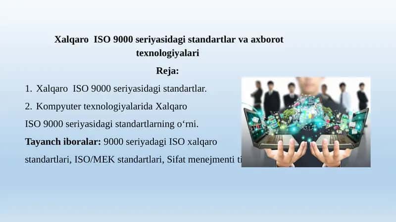 Xalqaro ISO 9000 Seriyasidagi Standartlar 1