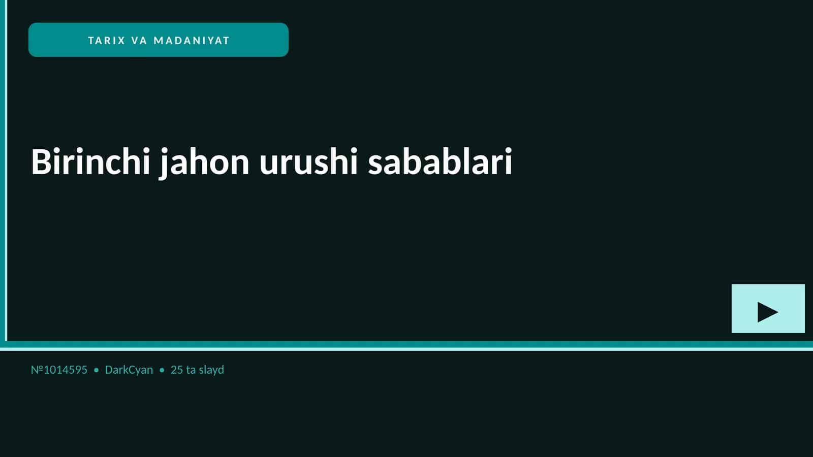 Birinchi jahon urushi sabablari 1