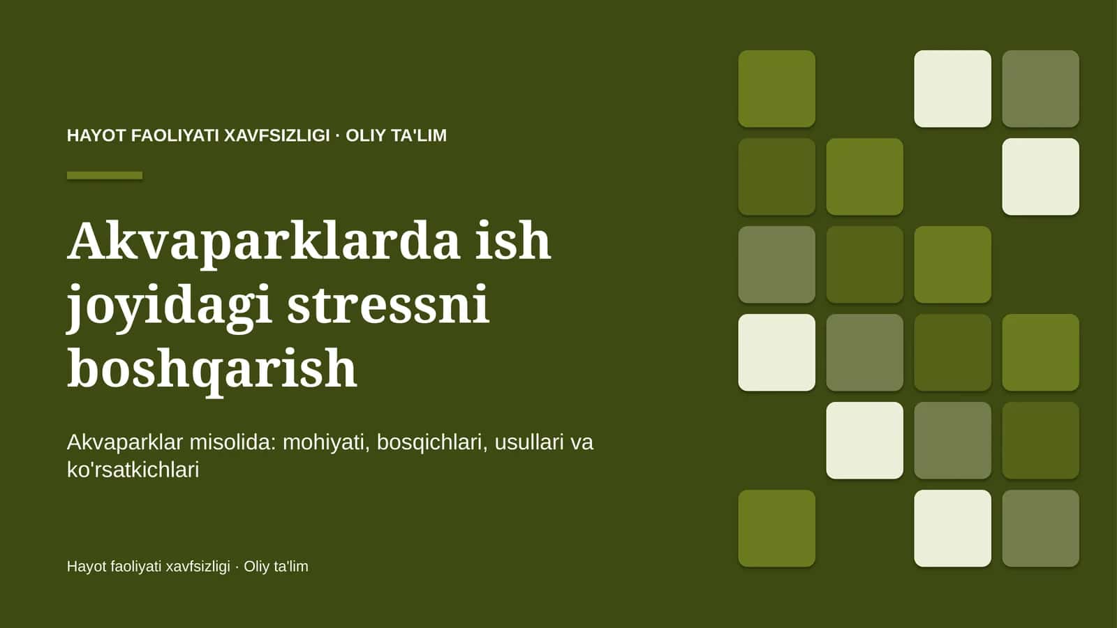 Akvaparklarda ish joyidagi stressni boshqarish 1