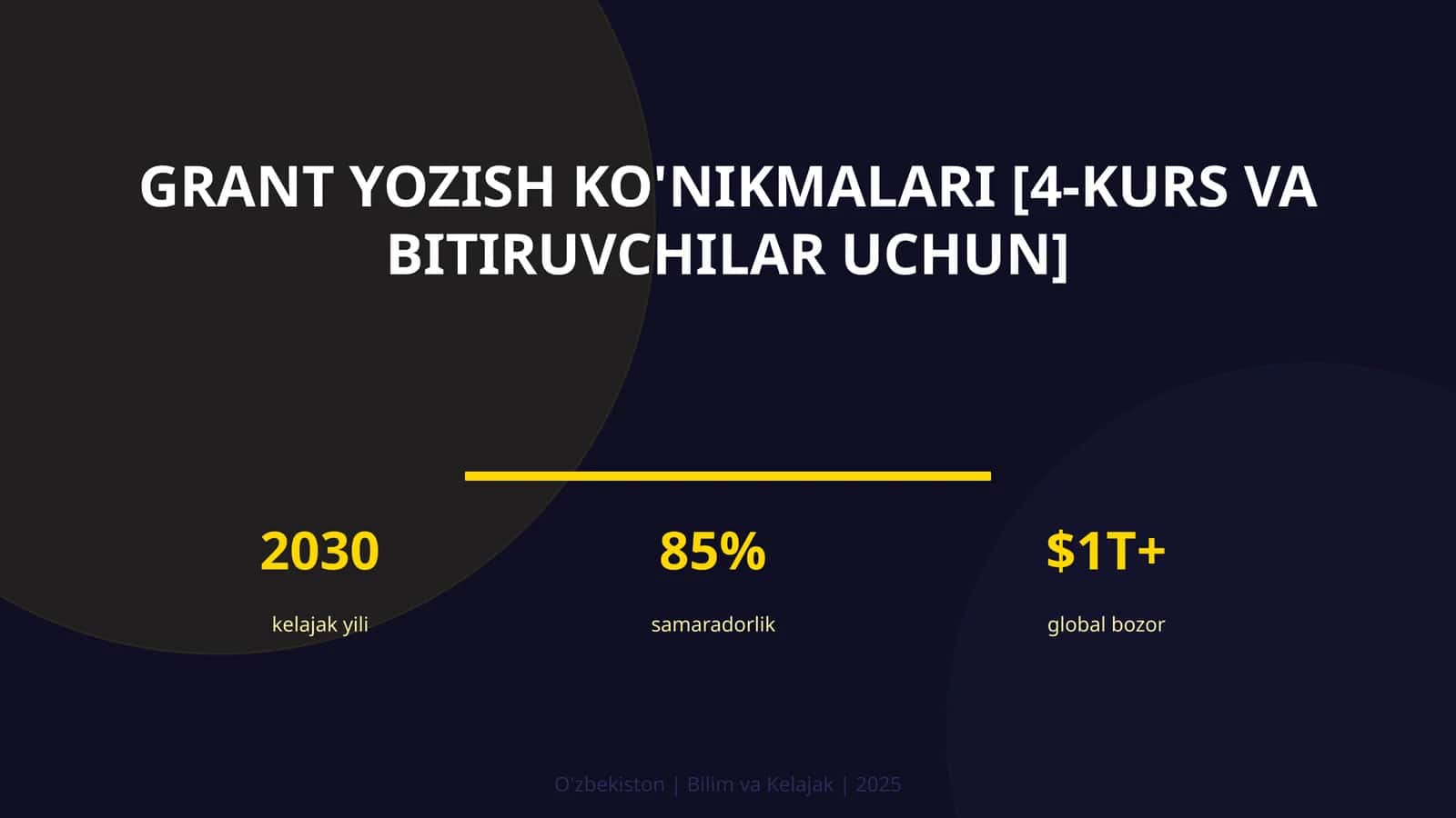 Grant yozish ko'nikmalari [4-kurs va bitiruvchilar uchun] 1